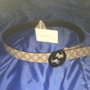 Gucci belt brown/beige with black buckle